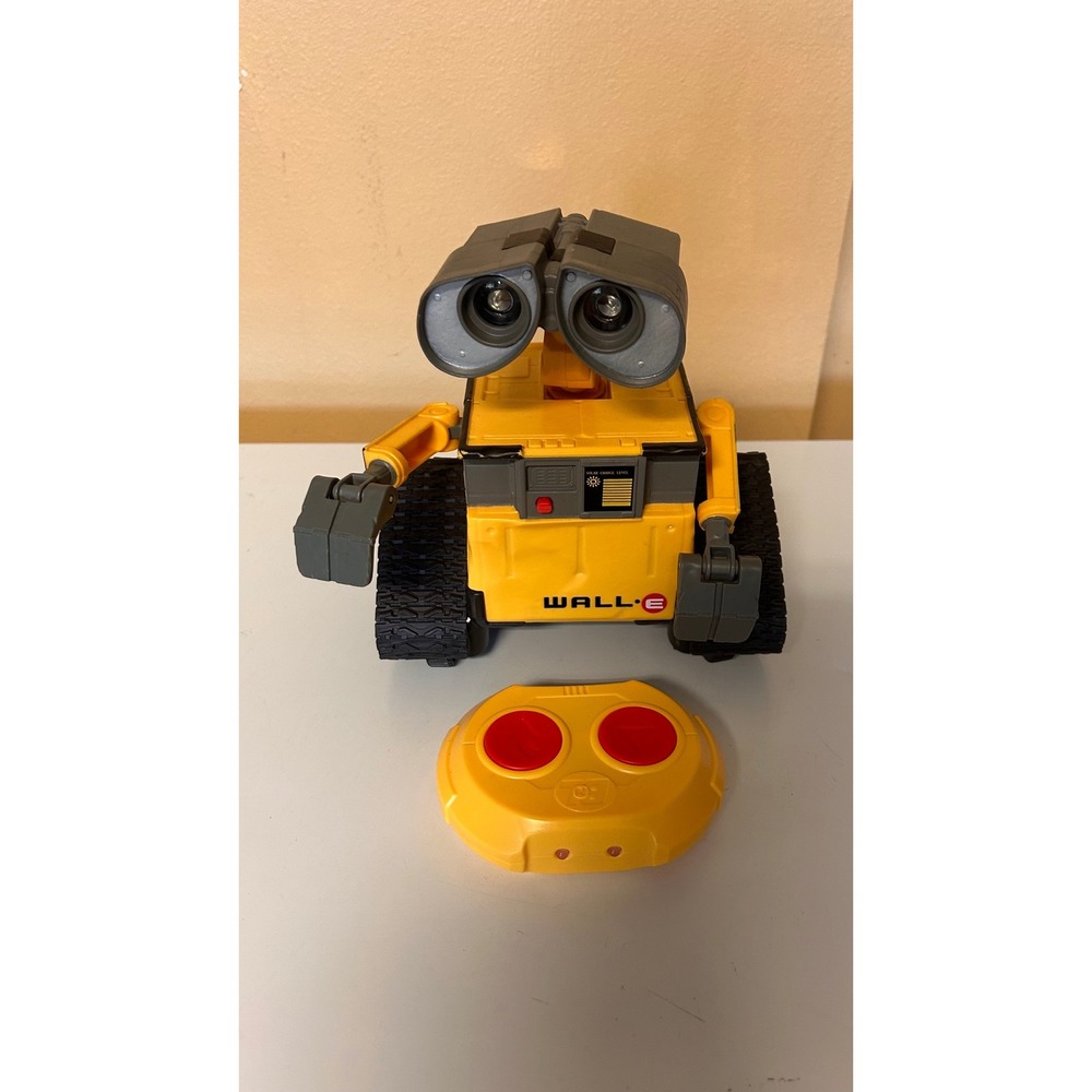 Disney Pixar Wall-E Remote Control Robot Toy with Light Up Eyes Yellow Grey